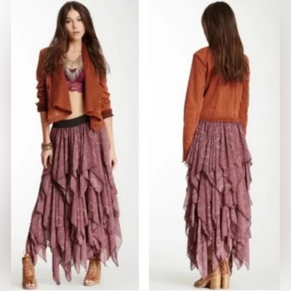 Free People Georgette Tiered Maxi Skirt